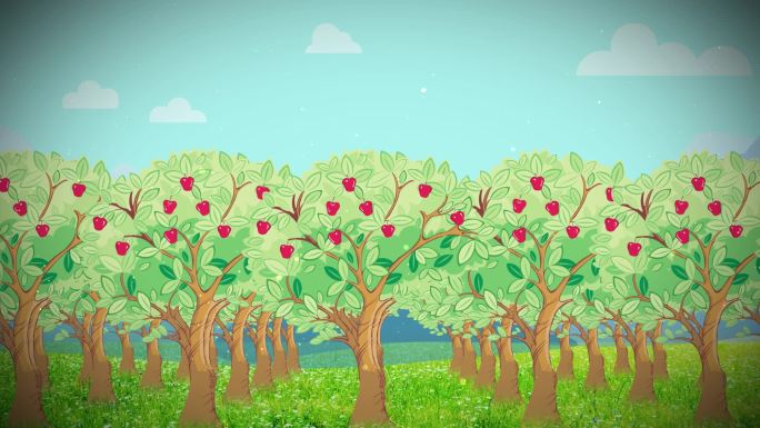 卡通苹果树林