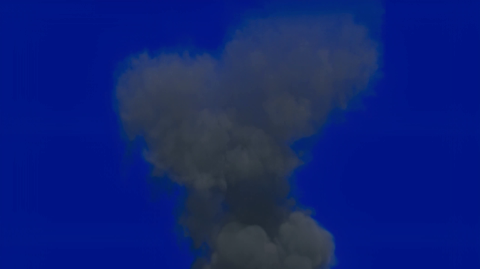 原创4k蓝屏抠像烟火爆炸起火，浓烟滚滚