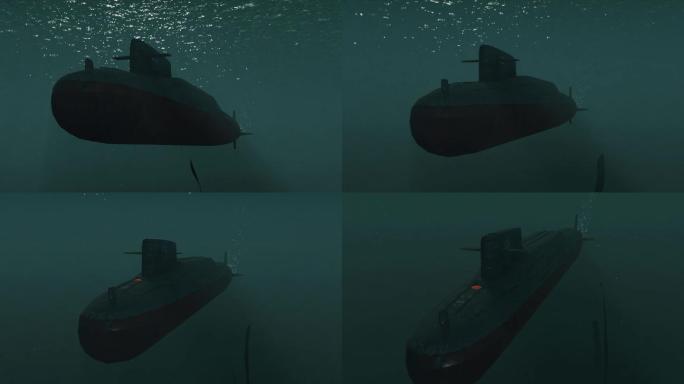 中国夏级核潜艇下潜水下航行