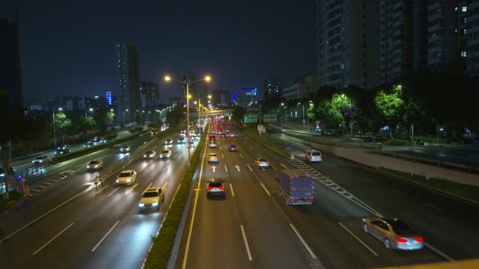 城市美景车流大都市风光