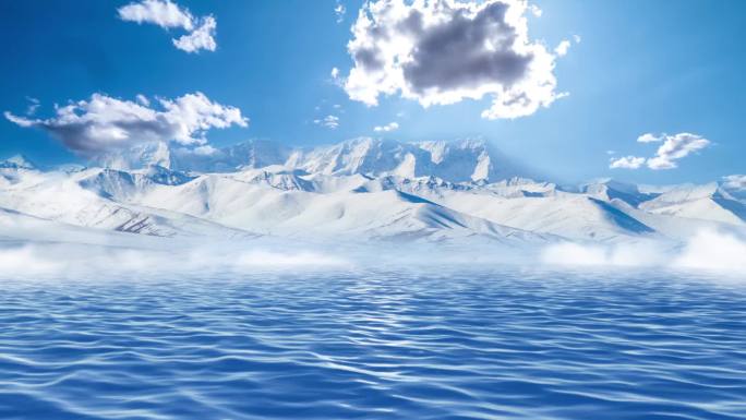 《天浴》舞蹈雪山湖水蓝天白云冰川