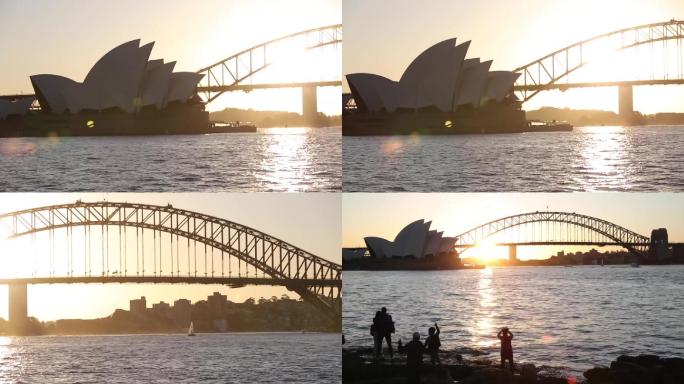 夕阳下的悉尼歌剧院（含延时摄影）