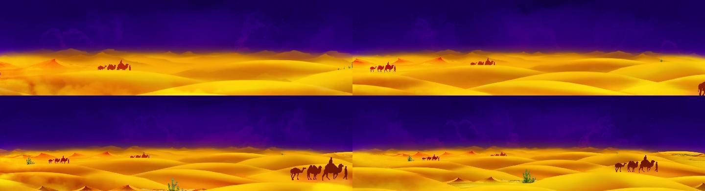 沙漠骆驼金色沙漠仙人掌