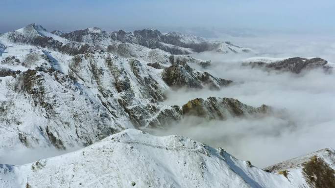 4K纯净无垠雪山冰山航拍实拍