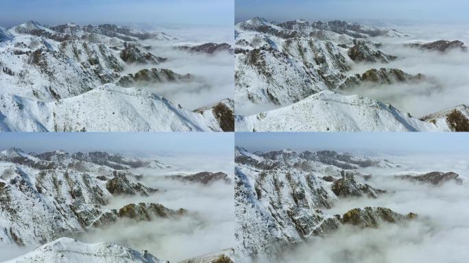 4K纯净无垠雪山冰山航拍实拍