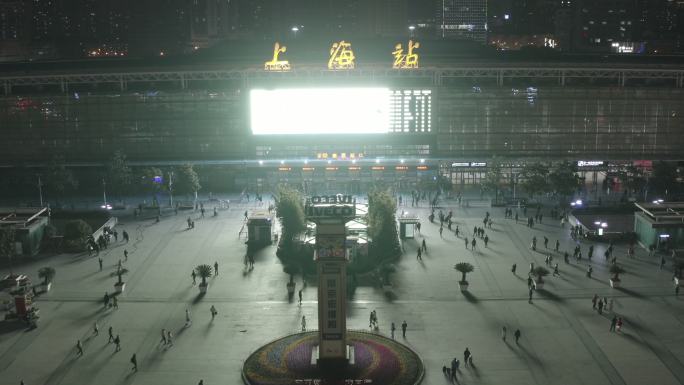 4K-Log-航拍上海火车站