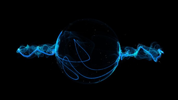 法术水晶球光球绝技蓝色魔法激光粒子线条