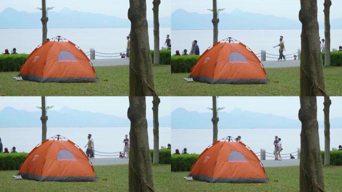 【原创】海边草地的帐篷