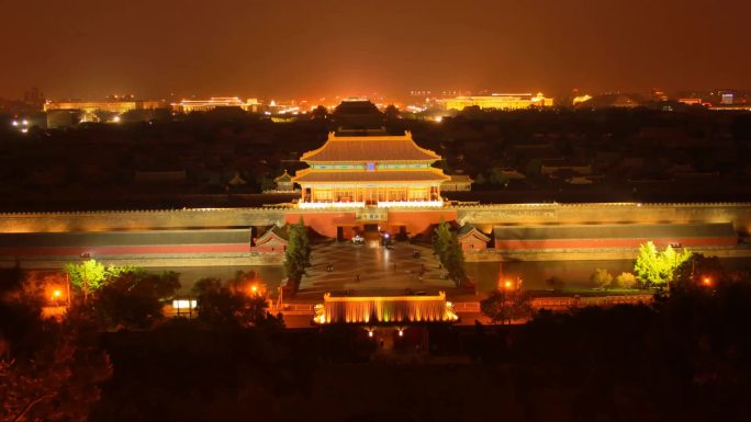 北京故宫夜景延时
