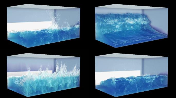 海水盒子海水冲屏裸眼3d海浪