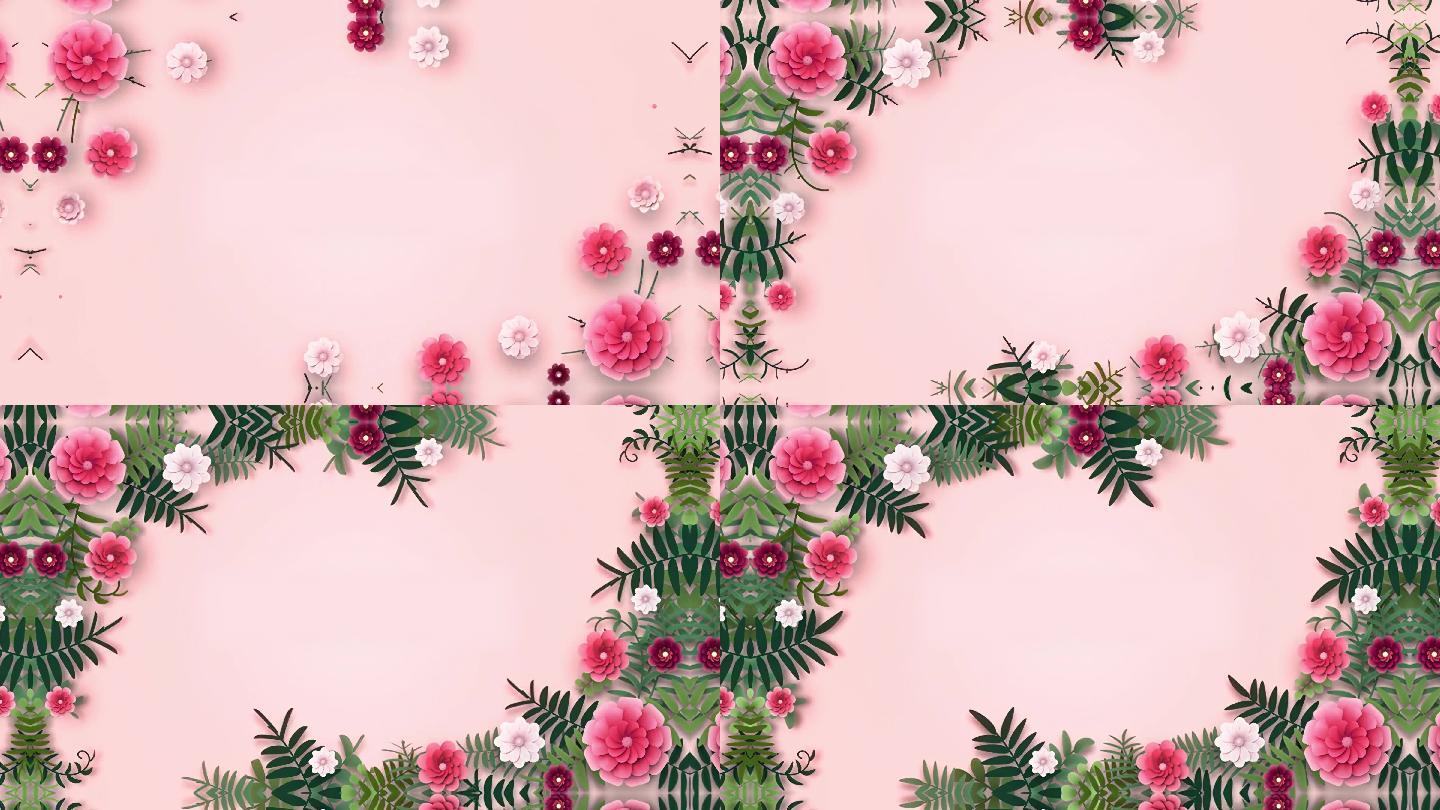 粉色花朵藤蔓背景