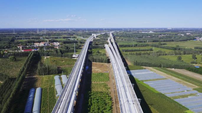 航拍京雄铁路建设