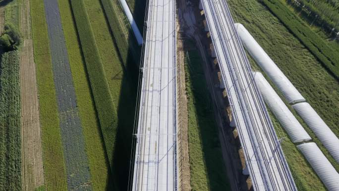 航拍京雄铁路建设