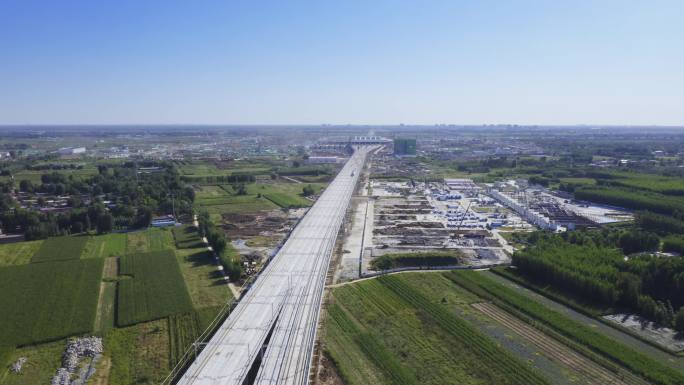 航拍京雄铁路建设