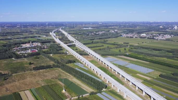 航拍京雄铁路建设