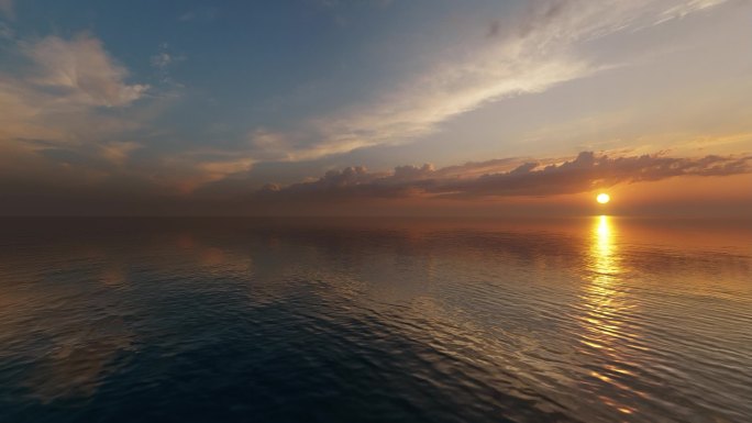 夕阳唯美海洋海面