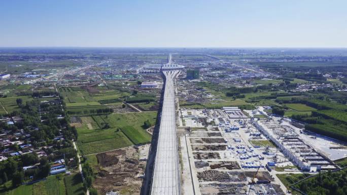 航拍京雄铁路建设