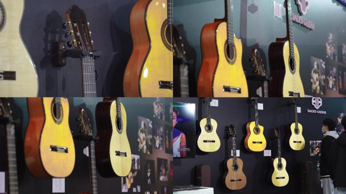 4K乐器博览会吉他展位空镜