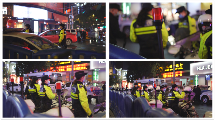 女警执勤维护治安