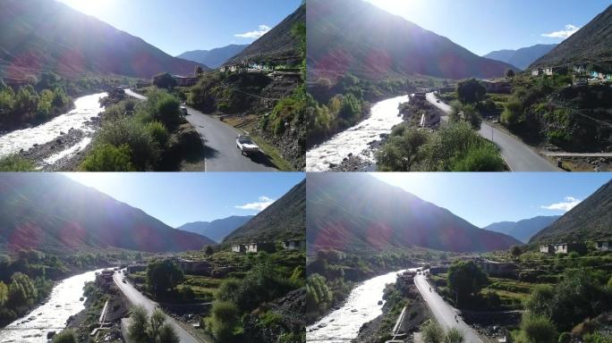 川藏线318国道航拍空镜西藏空镜