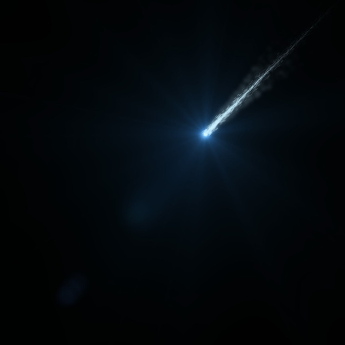 高清粒子陨石流星带透明通道