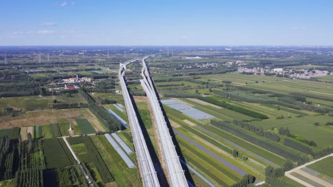 航拍京雄铁路建设