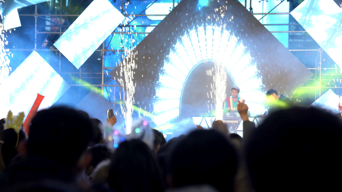 【4K】电音狂欢人群演唱会夜店酒吧观众