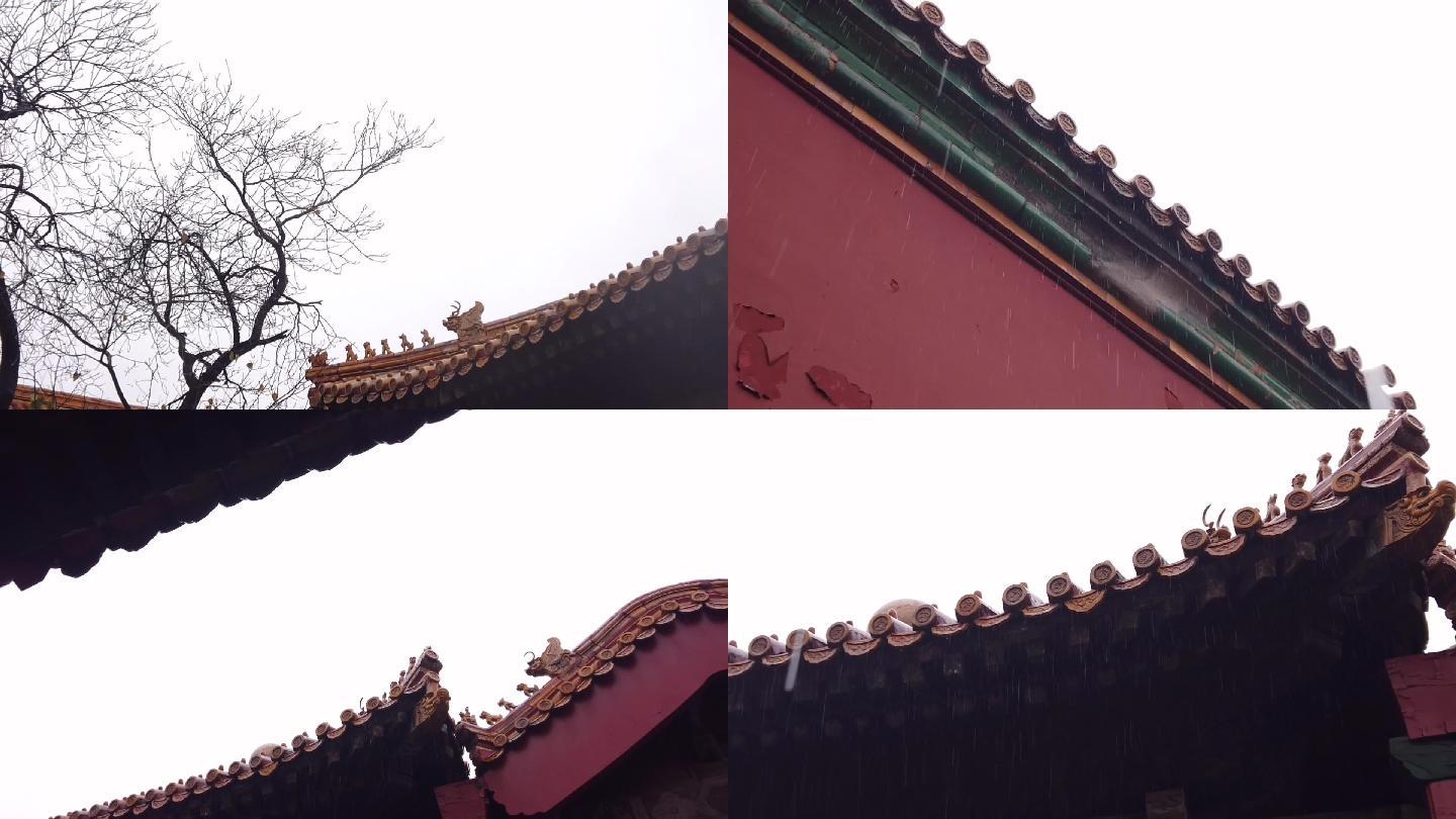 故宫的雨景-御花园中国古建筑