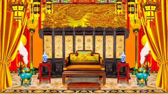后宫宫廷凤椅古装背景