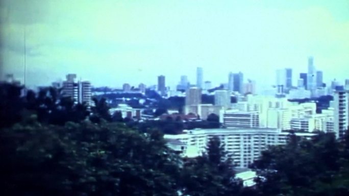 70年代俯拍深圳湾全景街景风光