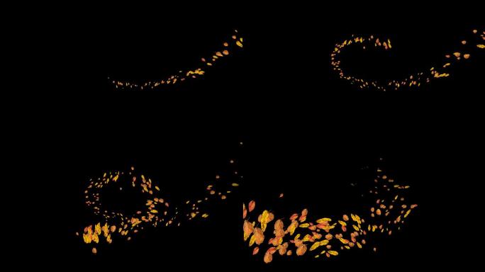 4K黄叶随风飘扬通道视频2