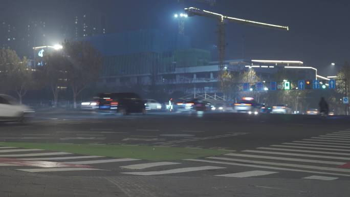 4K-夜景下的街景