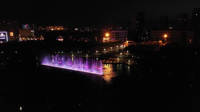 衡水深州植物园音乐喷泉夜景