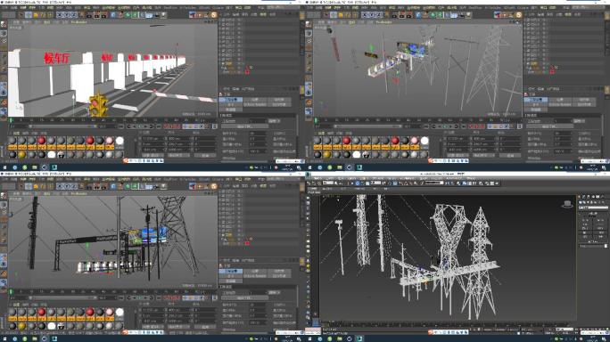 C4D+3dsmax+fbx--电力设施