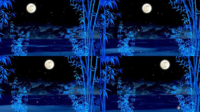 竹林月亮舞台4K高清视频背景