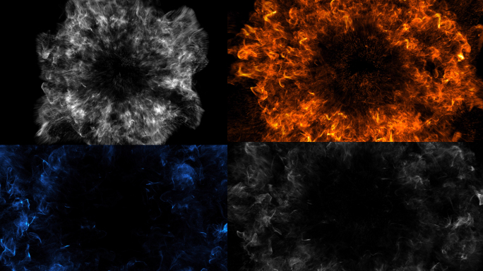 烟雾爆炸粒子冲击波三色