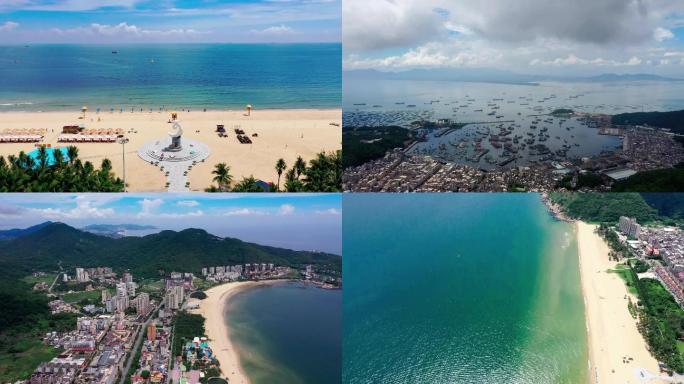 海陵岛大角湾俯视航拍高清4K