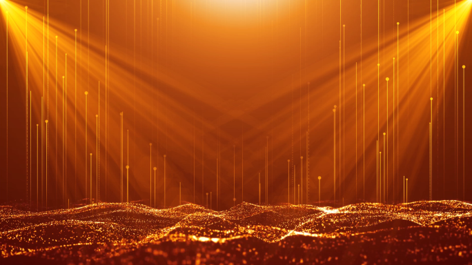4K金色粒子光影舞台背景