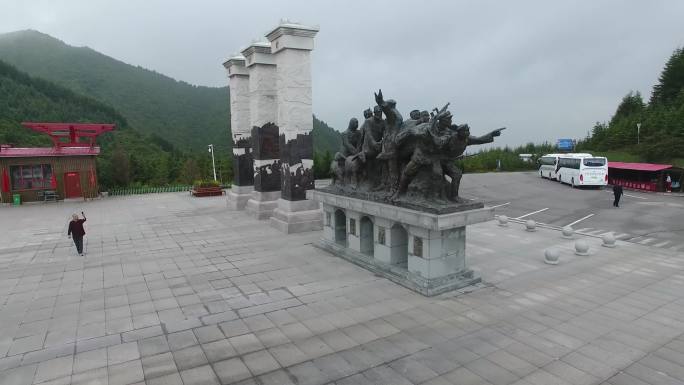 【4K】航拍宁夏六盘山红军长征纪念亭
