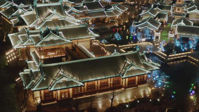 古镇金陵小镇夜景