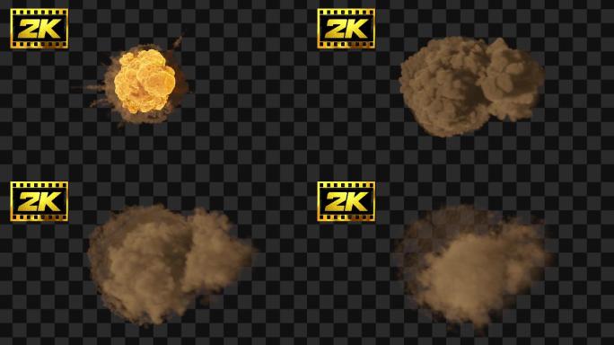 【Alpha通道】俯视炸弹爆炸燃烧06E