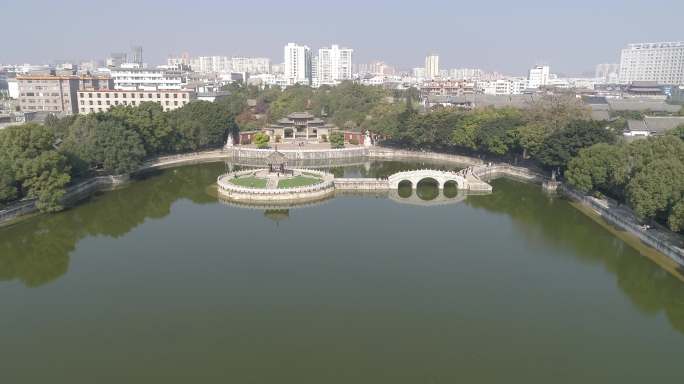 4K建水文庙湖泊航拍原素材