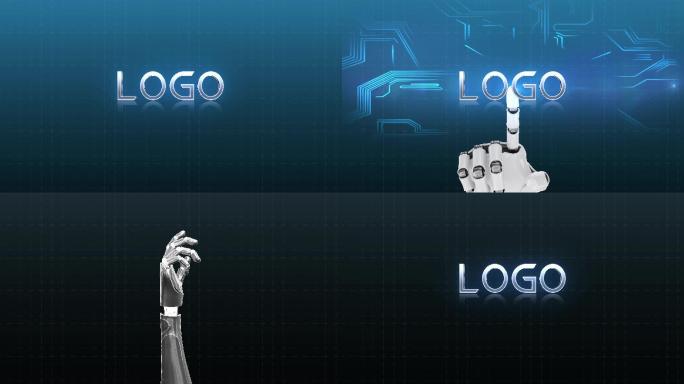 高科技机械手logo演绎