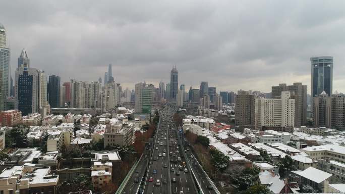 上海冬季城市风景