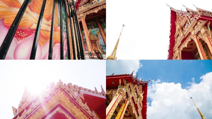 泰国寺庙的特写和延时素材