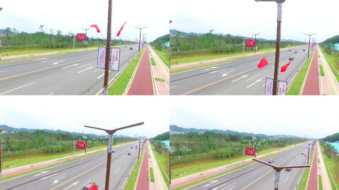 航拍城市道路