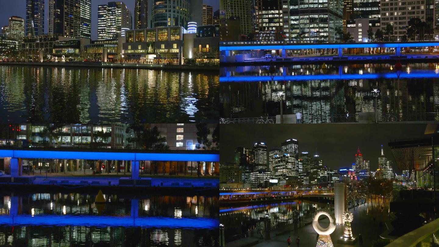 澳大利亚风光——墨尔本雅拉河畔夜景3