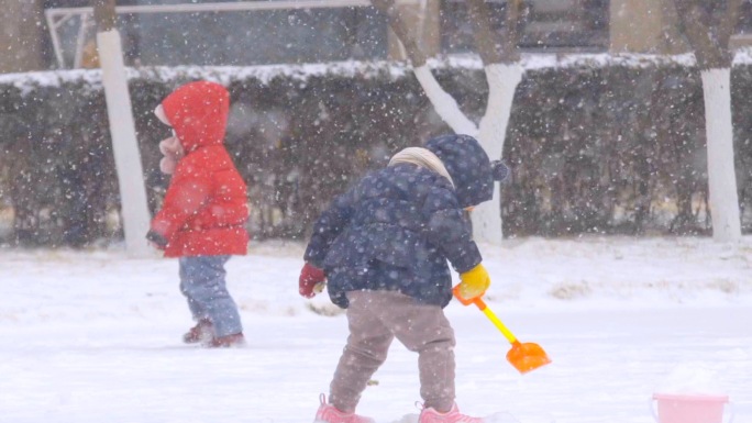 冬天下雪城市素材