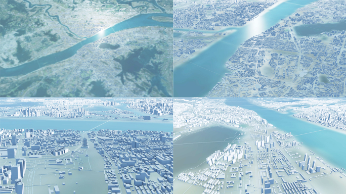 武汉4K三维城市建筑模型真实地形建筑建模