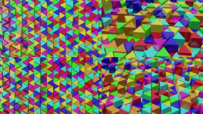 原创4K三角方块舞动视频素材